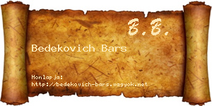 Bedekovich Bars névjegykártya